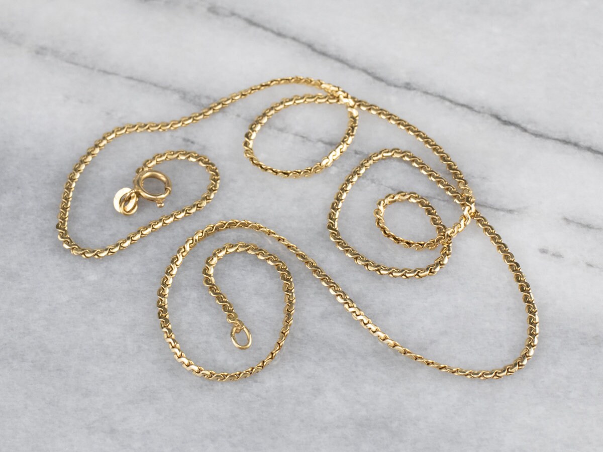 Yellow 18K Gold Serpentine Chain Flat 