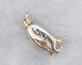 Vintage tiny blue gem penguin pin - Etsy 日本