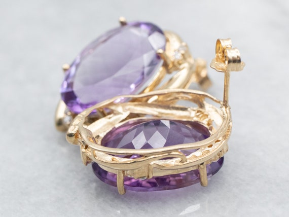 Amethyst Topaz and Gold Earrings, Amethyst Stud E… - image 3
