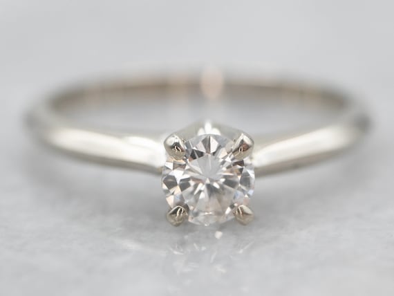 Solitaire Diamond Engagement Ring, Round Brillian… - image 1