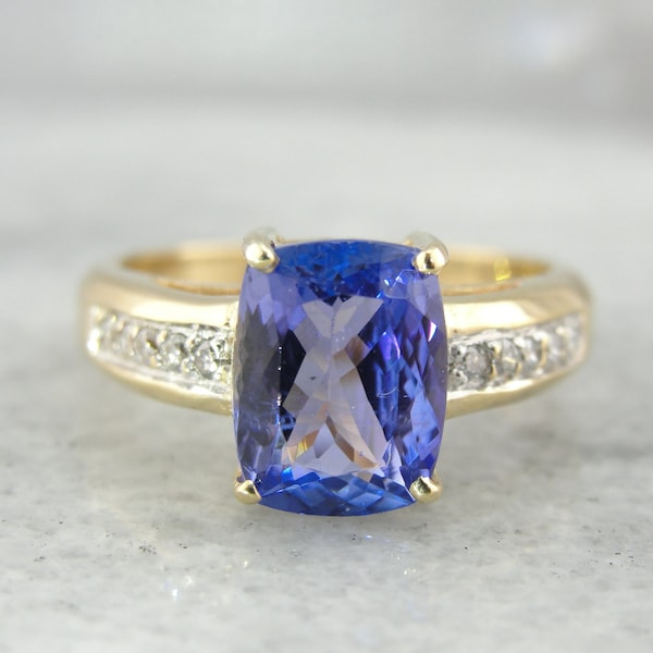 Bold Tanzanite Cocktail Ring for Day or Evening Wear H3X16K-N