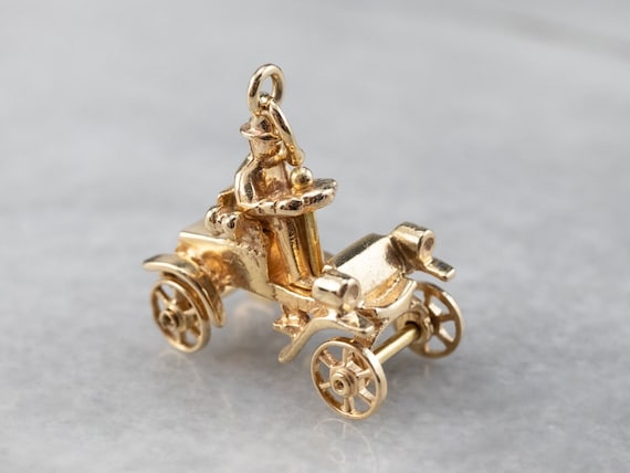 Vintage Gold Model-T Charm, Ciondolo per auto d'epoca, Charm per