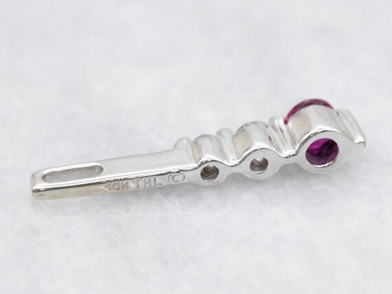 10K White Gold Ruby and Diamond Drop Pendant, Jul… - image 2