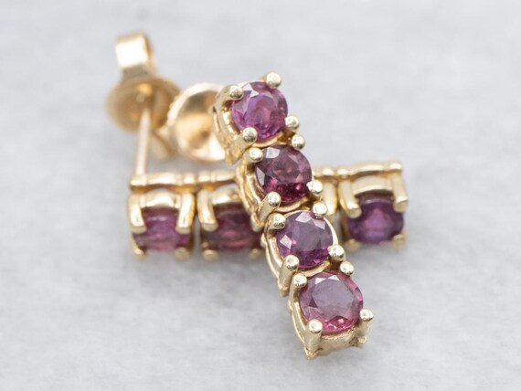 14K Yellow Gold Ruby Drop Earrings, 1.52 Carats - image 3