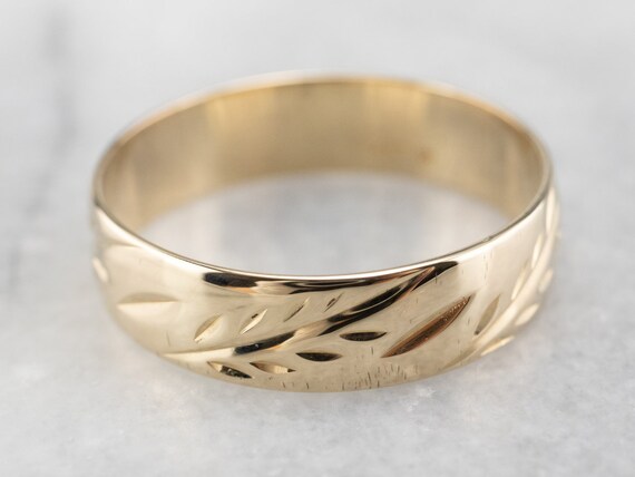 Vintage Botanical Pattern Band, Yellow Gold Patter