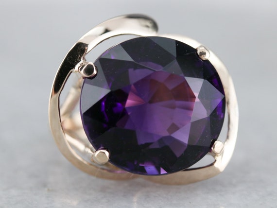 14K Yellow Gold Amethyst Statement Ring, 17.73 Ca… - image 2
