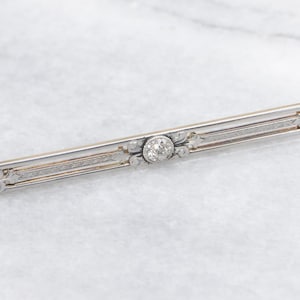Edwardian Diamond Bar Pin, Diamond Bar Pin, Diamond Brooch, Filigree Brooch, Platinum and Gold Brooch, Bridal Brooch, Brooch A65622