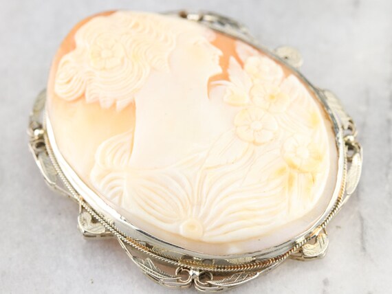 Art Deco Cameo Statement Pendant, Vintage Cameo B… - image 3