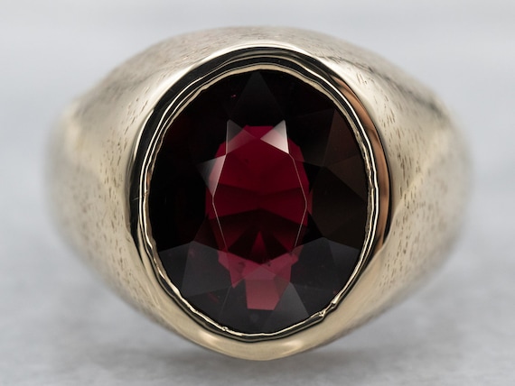 Vintage mens garnet on sale ring