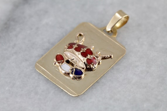 Royal Enamel Crown Pendant, Royal Charms Pendant … - image 1