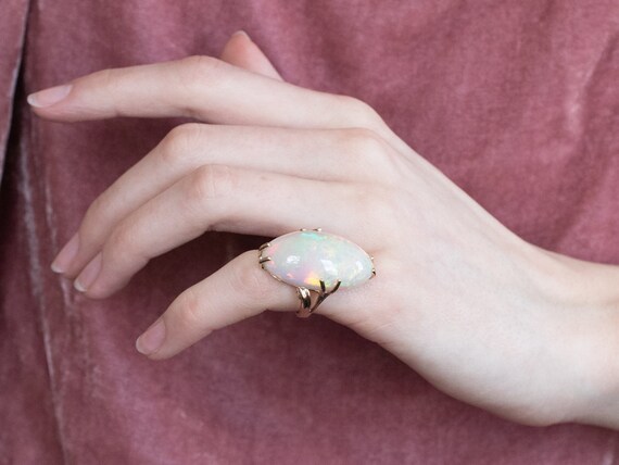 Vintage Opal Cocktail Ring, Opal Statement Ring, … - image 10