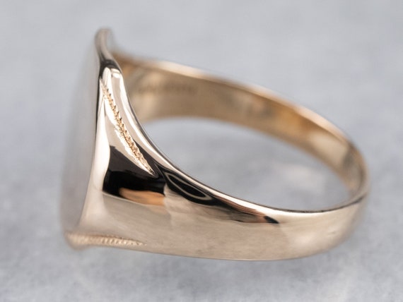 Gold Minimalist Signet Ring, Vintage Style Signet… - image 3