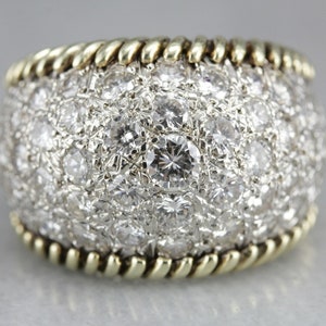 Diamond Statement Ring, Diamond Cocktail Ring, Diamond Anniversary, White and Yellow Gold Cocktail Ring, Anniversary Gift RJCRKAW3