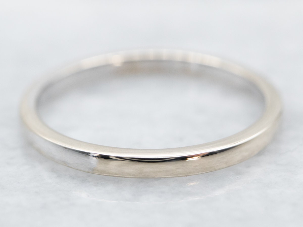 Plain White Gold Wedding Band, Stacking Band, Stacking Ring, 14K White Gold Band, White Gold Jewelry, Minimalist Jewelry A20654