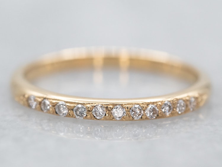 Diamond channel deals band yellow gold