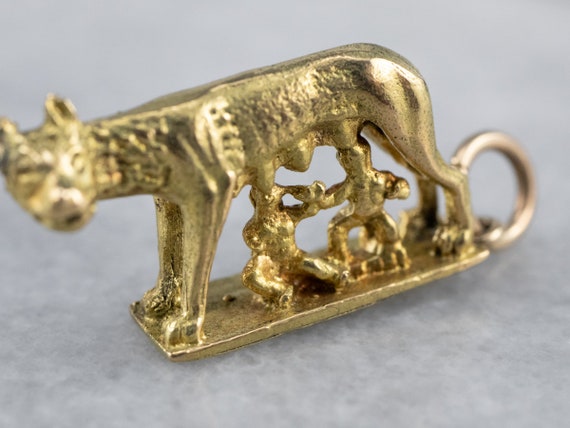 18K Gold Rome Charm, Romulus Remus Charm, Statue … - image 5