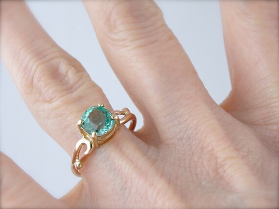Fine Columbian Emerald Solitaire Ring, Vintage Em… - image 5