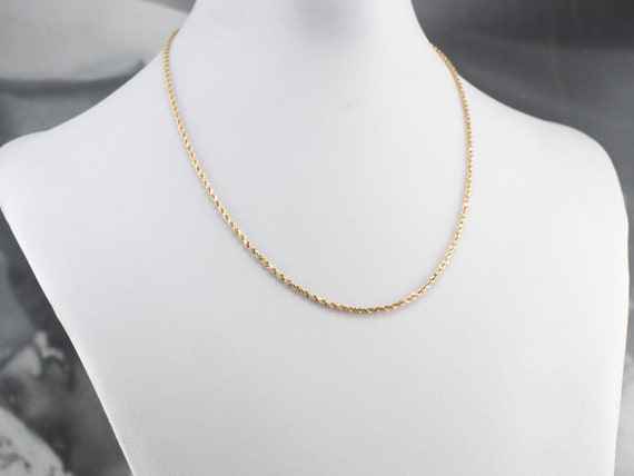 14K Gold Rope Chain, Twisted Rope Chain, Gold Nec… - image 3