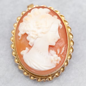 14KYGカメオブローチペンダント　ヴィンテージ ヴィンテージ 14 カラット イエロー ゴールド カメオ ブローチ