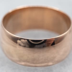 Antique Rose Gold Wedding Band, Plain Gold Band, Unisex Wedding Band, Stacking Band, Wide Gold Band, Rose Gold Jewelry A25719