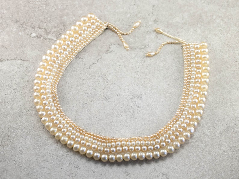 Vintage Faux Pearl Collar Necklace Retro Costume Jewelry Etsy