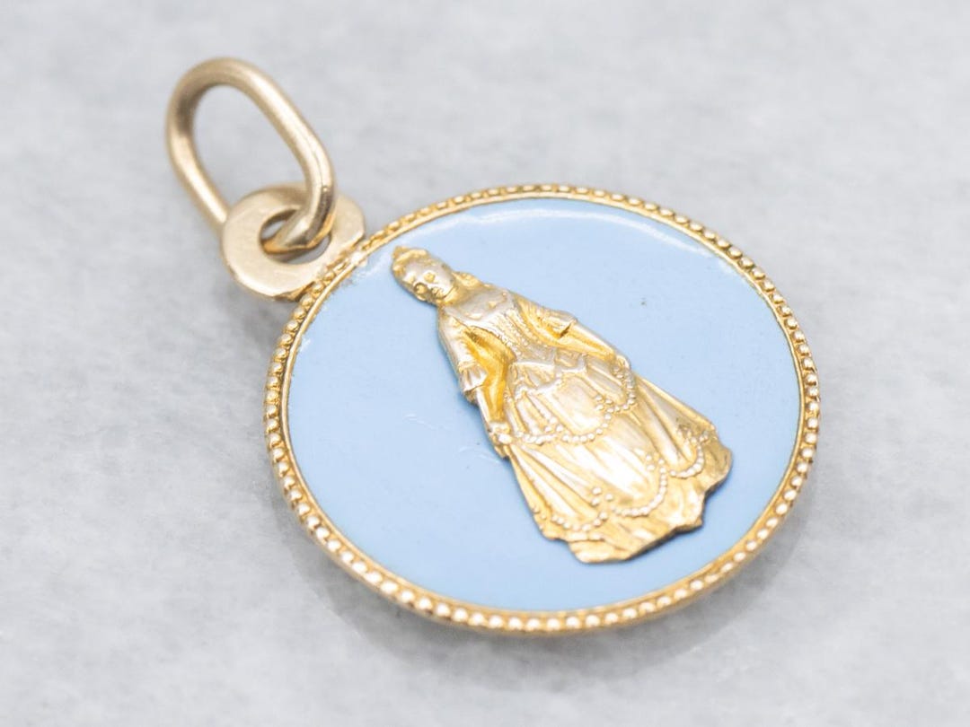 NSCDA Enamel Pendant, 14K Yellow Gold Colonial Dames Jewelry - Etsy