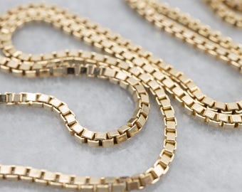 Yellow Gold Box Chain with Spring Clasp, 16 Inches