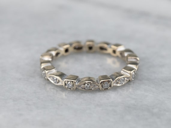 Marquise Shaped Diamond Band, Diamond Eternity Ba… - image 2