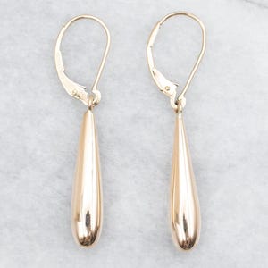 Yellow Gold Teardrop Shaped Drop Earrings, Gold Drop Earrings, Teardrop Earrings, Drop Earrings, Yellow Gold Drops, Gold Earrings A55224