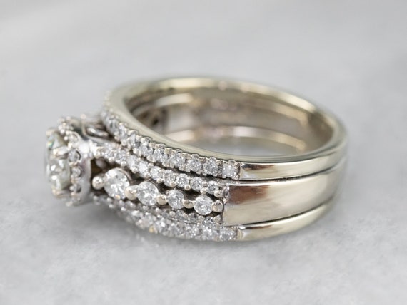 Diamond Engagement and Wedding Band Stacked Set, … - image 4
