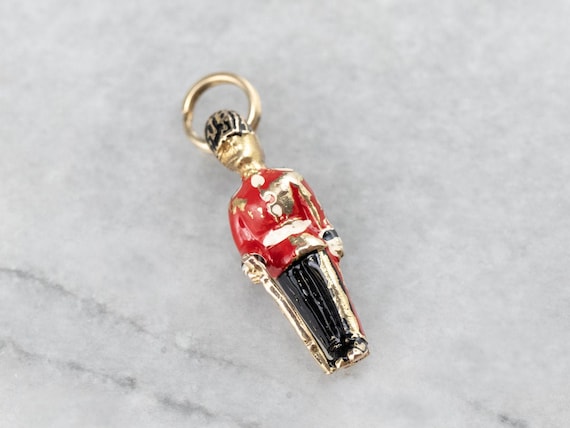 The Queen's Guard Gold and Enamel Charm, Vintage … - image 1