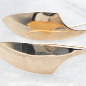 Gold Curved Drop Earrings, Gold Earrings, Gold Drop Earrings, Yellow Gold Earrings, Curved Earrings, Curved Drops, Drop Earrings A55479