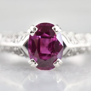 Saphir rose et diamant bague, bague de fiançailles saphir, fine pierre bague, bague de naissance, anniversaire cadeau PEKK4P3R