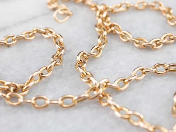 Vintage Oval Link Chain, 14K Yellow Gold Chain, L… - image 1