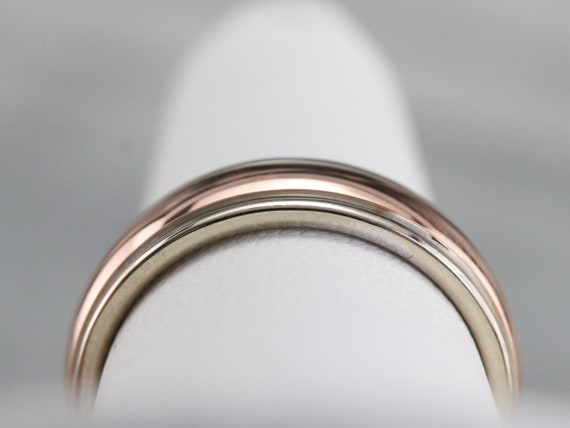 Two Toned Gold Band, White and Rose Gold Band, Mi… - image 8