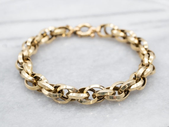 Woven Chain Link Bracelet, Woven Link Bracelet, R… - image 1