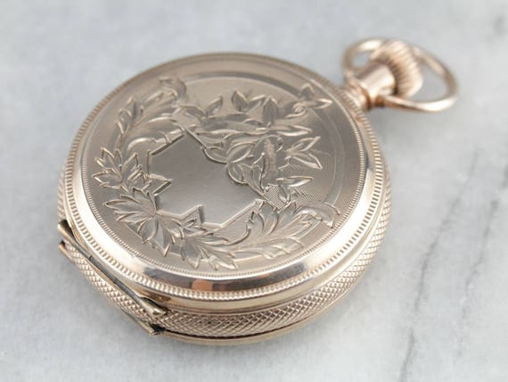 Victorian Era Illinois Pocket Watch, Antique Hunt… - image 2