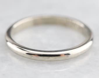 Stapelring aus 14K Weißgold, schlichter 2,3 mm Ehering