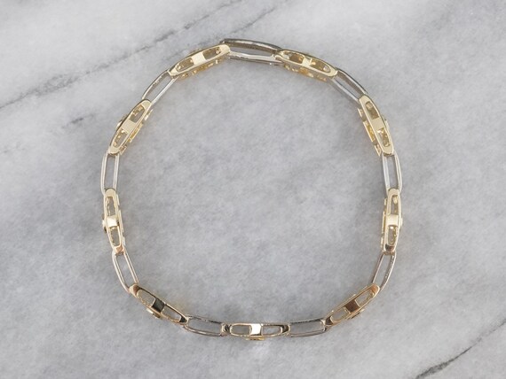 Bezel Set Diamond Link Bracelet, Yellow Gold Diam… - image 3