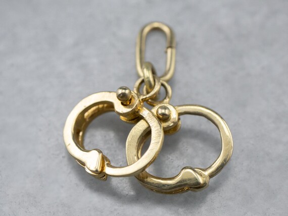 Vintage Gold Handcuff Charm, Handcuffs Charm, Movi
