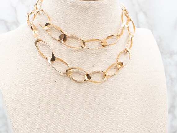 Polished Gold Crinkle Chain, Yellow Gold Necklace… - image 5