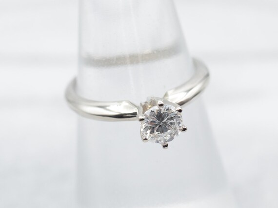 Classic Diamond Solitaire Ring, White Gold Diamon… - image 3