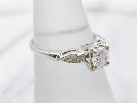 Retro Era Diamond Engagement Ring, Vintage Diamon… - image 3
