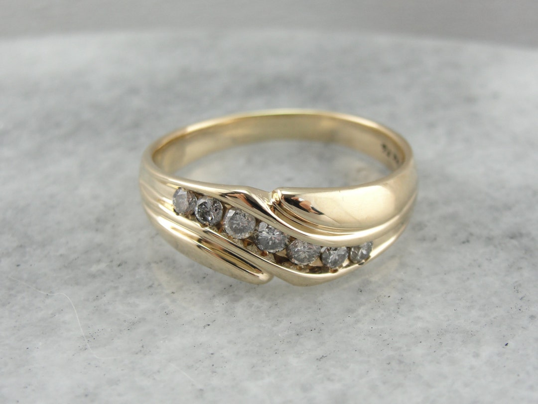 Polished Men's Diamond Wedding Band H1DXVZ-N - Etsy