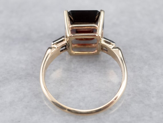 Vintage Garnet and Diamond Ring, Retro Era Garnet… - image 5