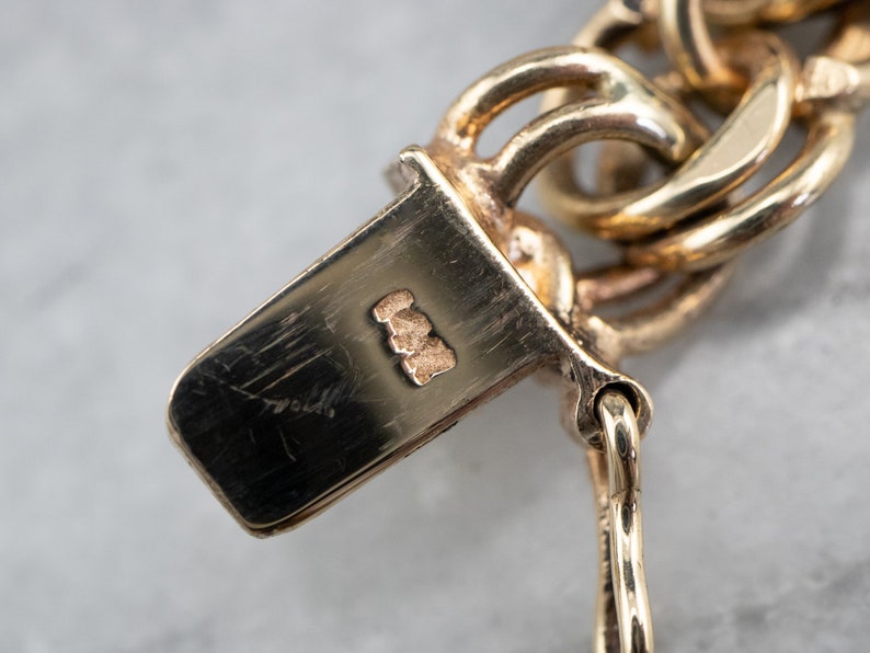 14K Gold Chain Bracelet Charm Bracelet Double Link Chain Etsy