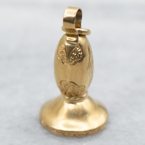 Antique Gold Fob Pendant, Antique Watch Fob Charm, Gold Charm Pendant, Layering Pendant, Estate Jewelry, watch Accessories A37496
