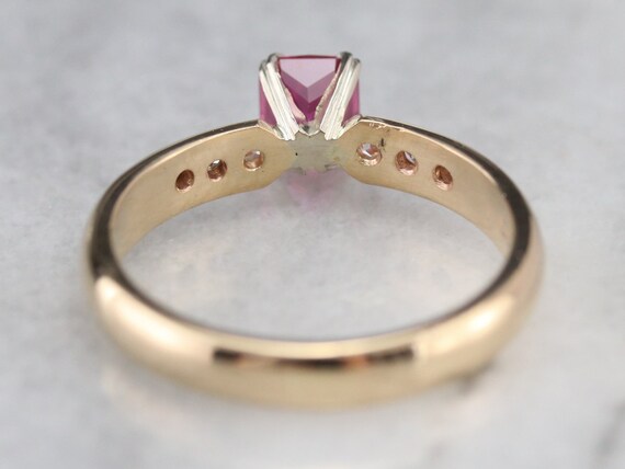 14K Yellow Gold Ruby and Diamond Engagement Ring,… - image 5