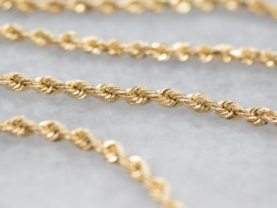 Vintage 14K Yellow Gold Twist Chain, Gold Rope Tw… - image 2