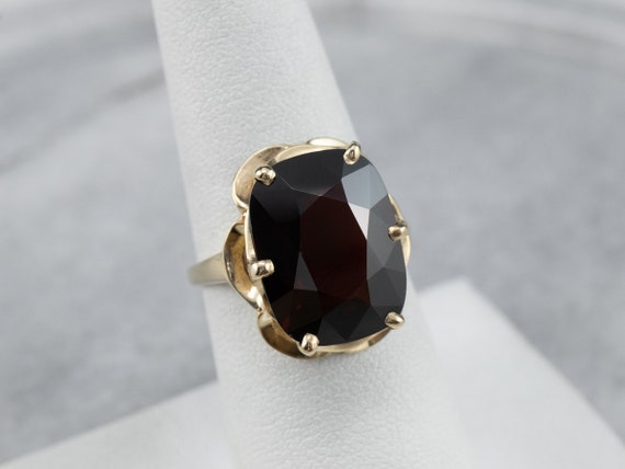 10K Yellow Gold Garnet Cocktail Ring, Statement J… - image 7